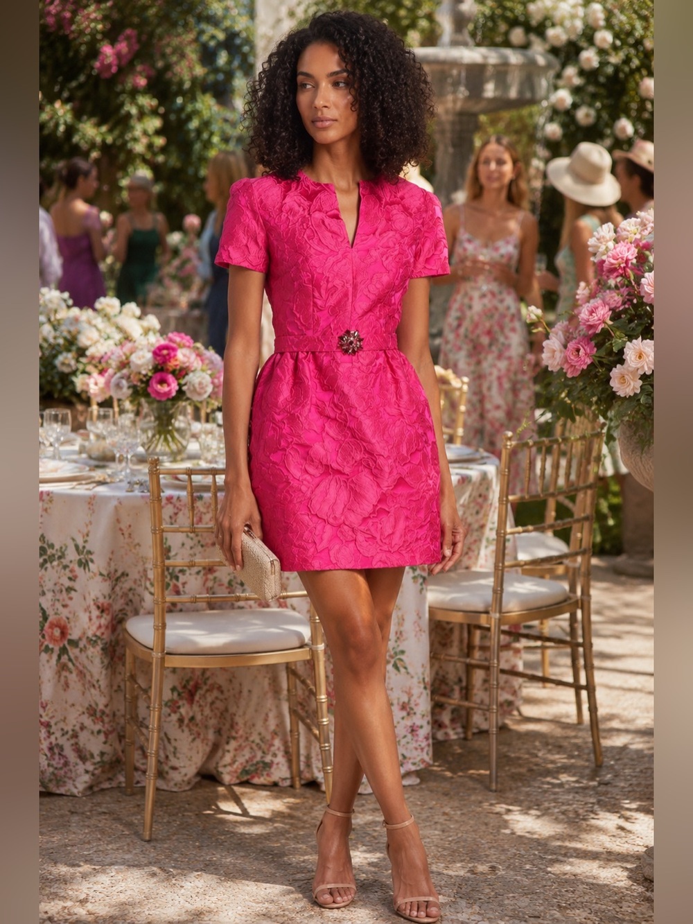 Sachin + Babi | Rue Cloque Belted Mini A-Line Dress